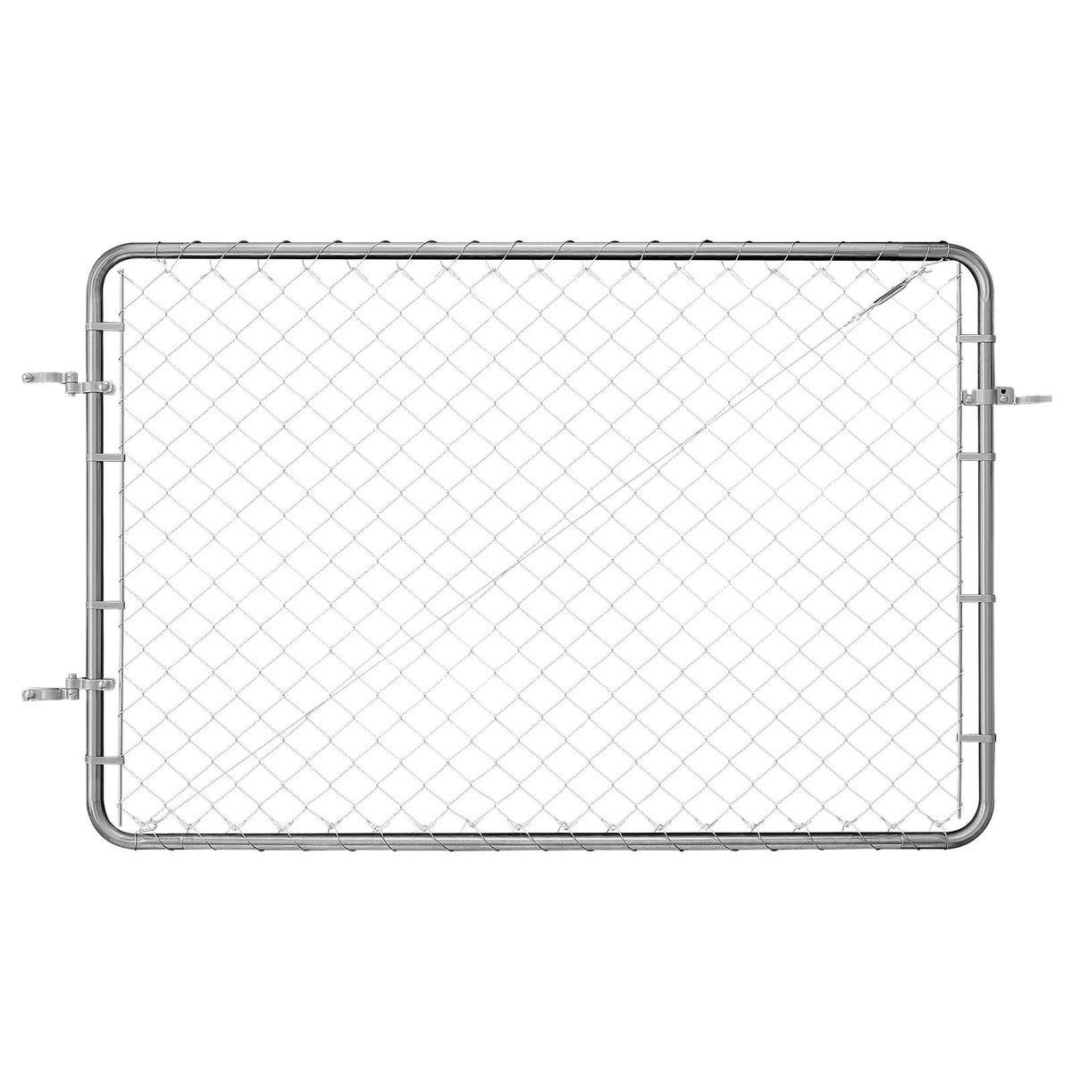 Chain Link Fence Gate, 183 x 122 cm, Adjustable Chain Link Fence Panel, Fit 67-183 cm (W) x 183 cm (H) Garden Fence Gate Opening, Rust-Resistant Galvanized Fencing Gate for Farm, Posts Not Included