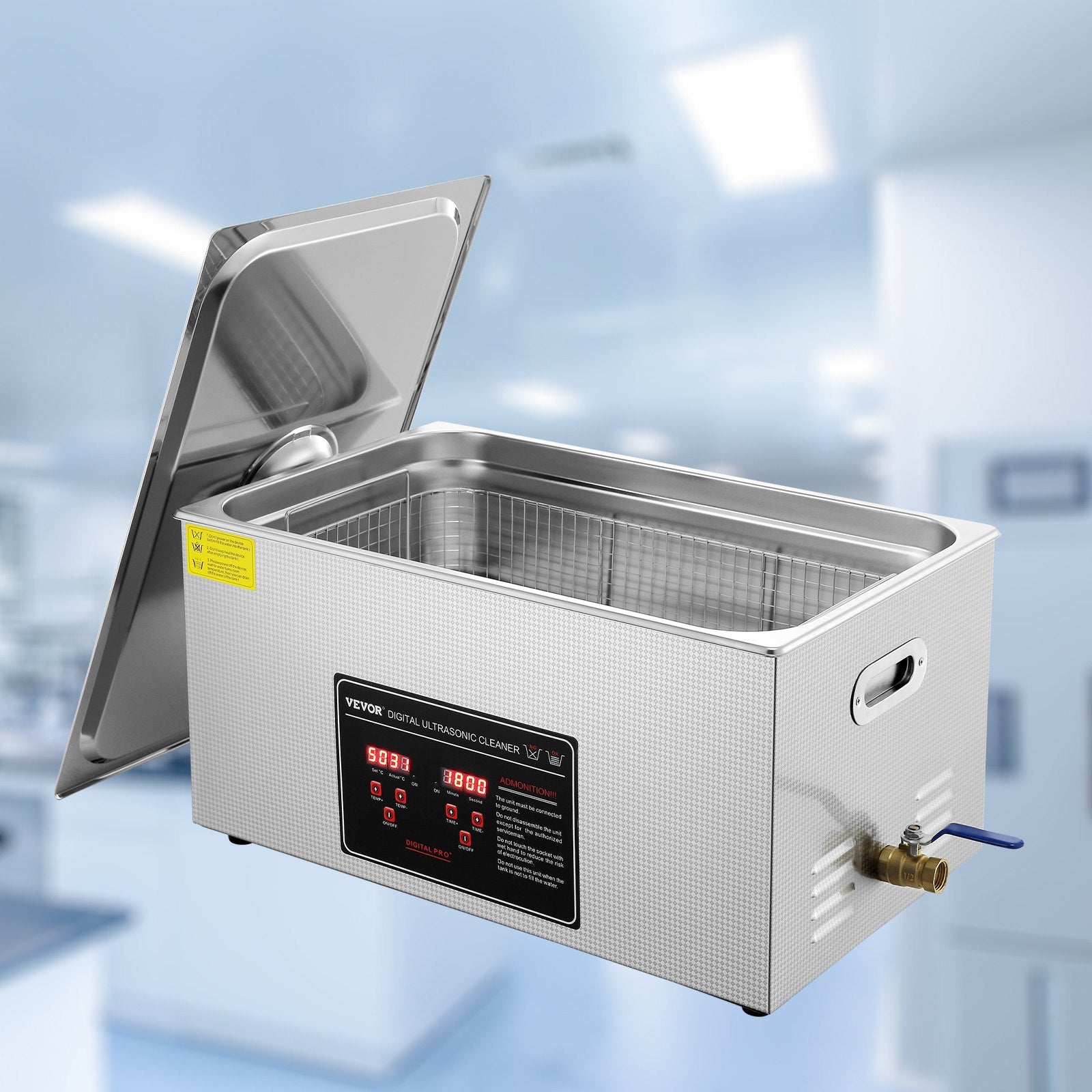 Jewellery Cleaners: VEVOR 22L Ultrasonic Cleaner with Timer Heating Machine Digital Sonic Cleaner