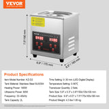 Gardening Tools: VEVOR Ultrasonic Cleaner with Digital Timer & Heater, Professional Ultra Sonic Jewelry Cleaner, Stainless Steel Heated Cleaning Machine for Glasses Watch Rings Small Parts Circuit Board (2L)