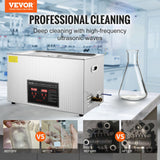Gardening Tools: VEVOR Ultrasonic Cleaner with Digital Timer & Heater, Professional Ultra Sonic Jewelry Cleaner, Stainless Steel Heated Cleaning Machine for Glasses Watch Rings Small Parts Circuit Board (30L)