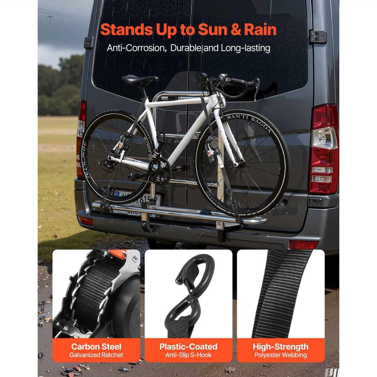 Retractable Ratchet Straps, 25.4 mm x 3 m, Tie Down Straps with S Hooks, 544 kg Break Strength, 4 Soft Loops, Tie Down Ratcheting for Moving, Trailers, Motorcycles, Kayaks, Car Roof, 4 Pack