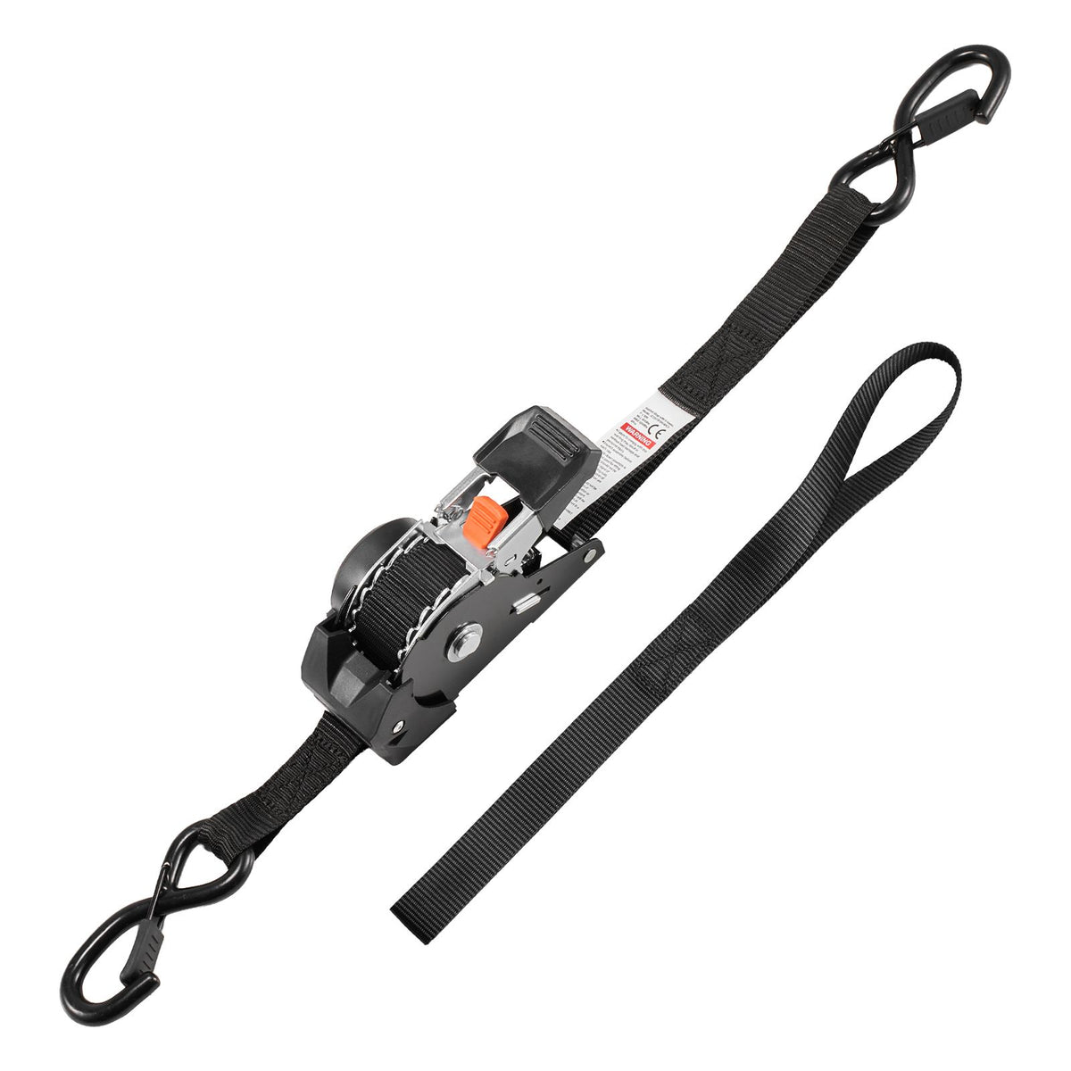 Retractable Ratchet Straps, 25.4 mm x 3 m, Tie Down Straps with S Hooks, 544 kg Break Strength, 4 Soft Loops, Tie Down Ratcheting for Moving, Trailers, Motorcycles, Kayaks, Car Roof, 4 Pack