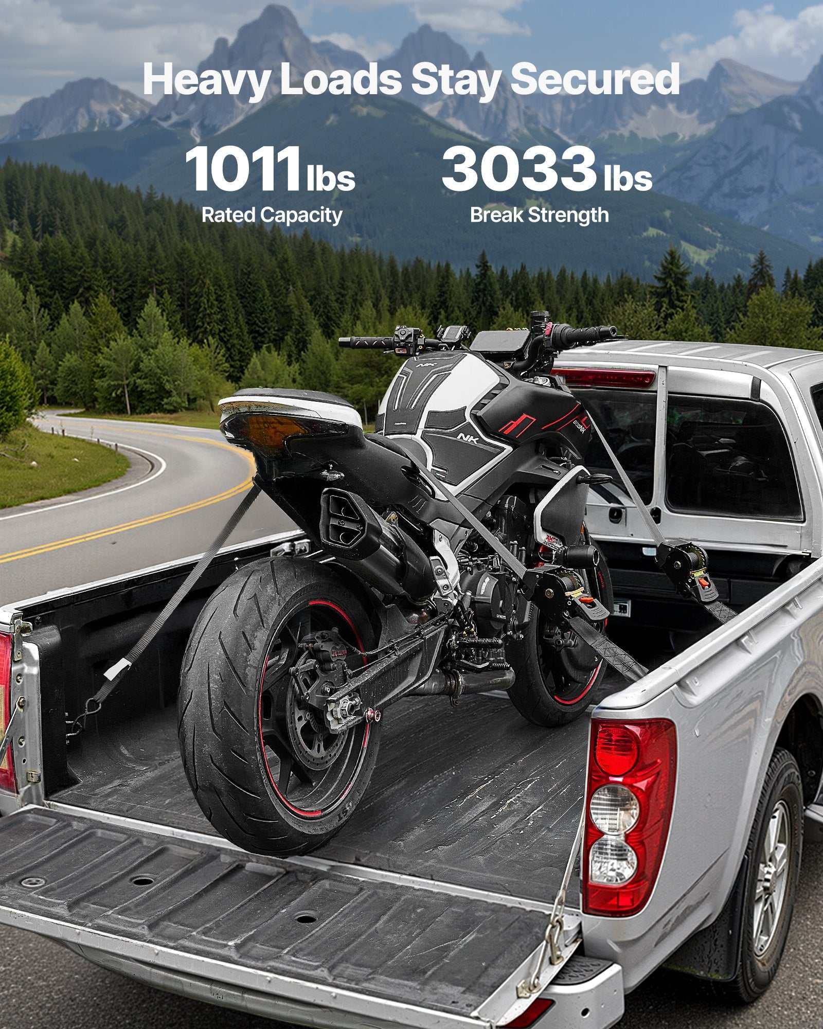 Test Kits: VEVOR Retractable Ratchet Straps, 50.8 mm x 3 m, Tie Down Straps with S Hooks, 1375 kg Break Strength, 2 Soft Loops, Tie Down Ratcheting for Moving, Trailers, Motorcycles, Kayaks, Car Roof, 2 Pack