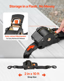 Test Kits: VEVOR Retractable Ratchet Straps, 50.8 mm x 3 m, Tie Down Straps with S Hooks, 1375 kg Break Strength, 2 Soft Loops, Tie Down Ratcheting for Moving, Trailers, Motorcycles, Kayaks, Car Roof, 2 Pack