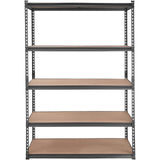 VEVOR Storage Shelving Unit, 5-Tier Adjustable, 907 kg Capacity, Heavy Duty Garage Shelves Metal Organizer Utility Rack, Black, 122L x 61W x 183H cm for Kitchen Pantry Basement Bathroom Laundry Closet