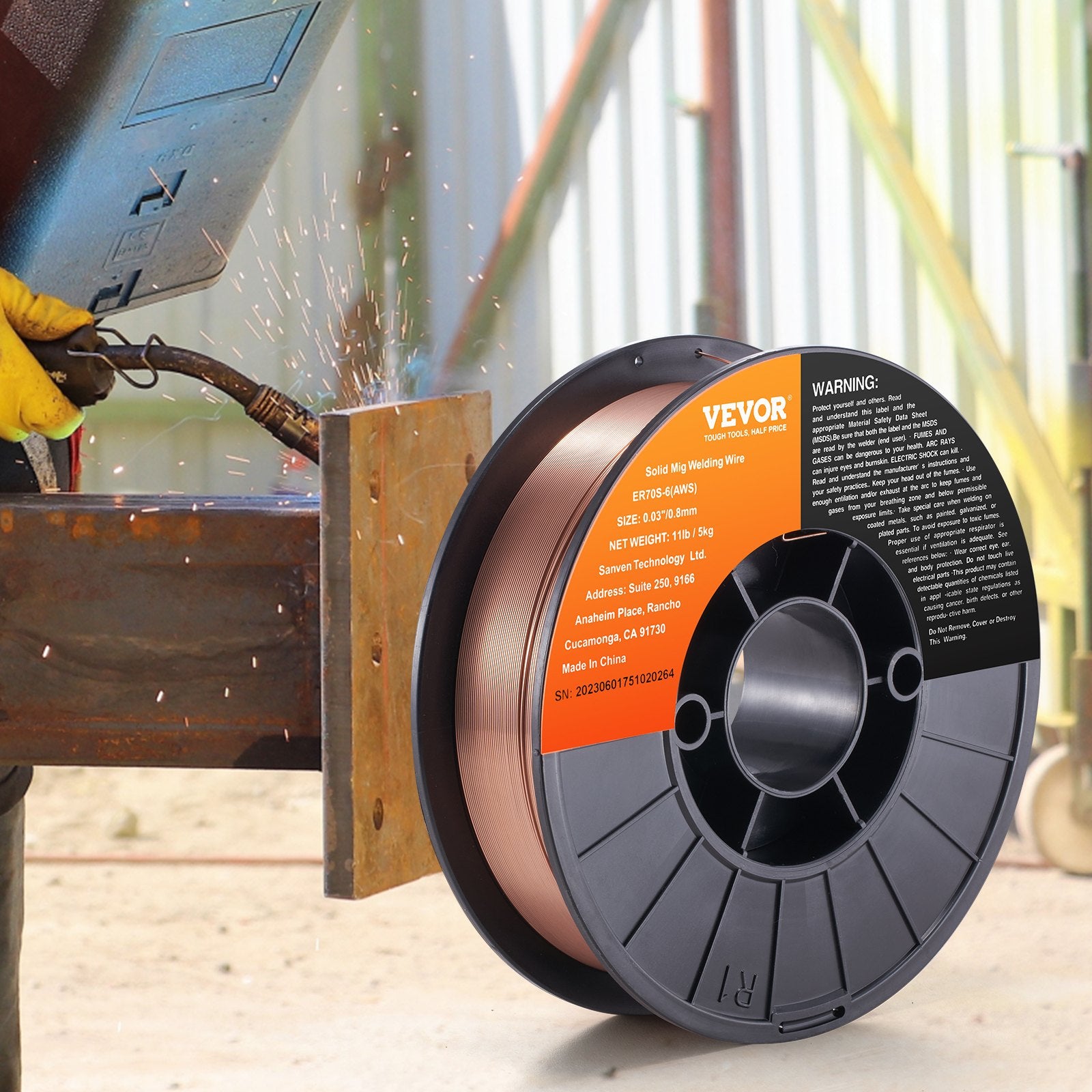 Automotive Repair & Speciality Tools: VEVOR Solid MIG Welding Wire, ER70S-6 0.030-inch 11LBS with Low Splatter and High Levels of Deoxidizers for All Position Gas Welding
