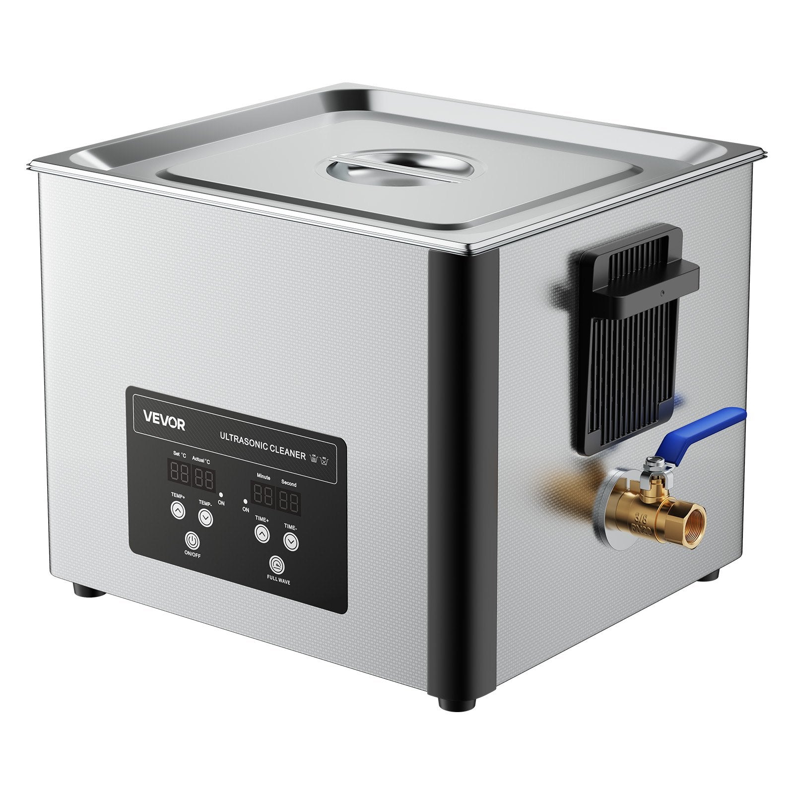 15L Ultrasonic Cleaner, Professional Ultrasonic Cleaner Machine with Cleaning Basket & Digital Display, 240W Stainless Steel 40kHz Industrial Cleaning Machine for Parts, Carburetors, Instruments