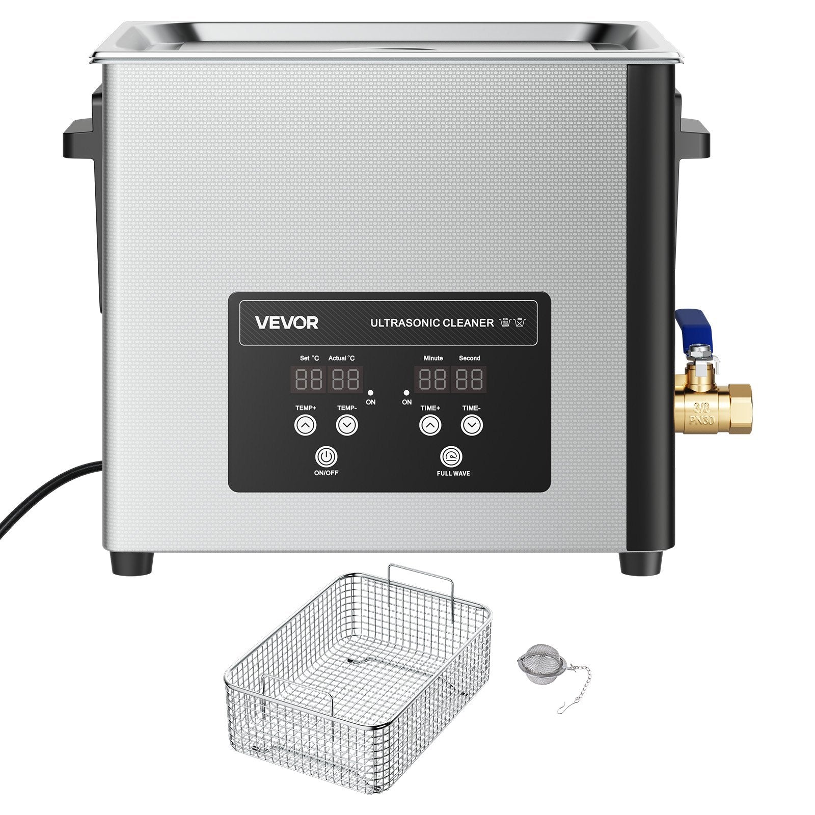 Jewellery Cleaners: VEVOR 10L Ultrasonic Cleaner, Professional Ultrasonic Cleaner Machine with Cleaning Basket & Digital Display, 180W Stainless Steel 40kHz Cleaning Machine for Watches, Razors, Jewelry, Coins, and More