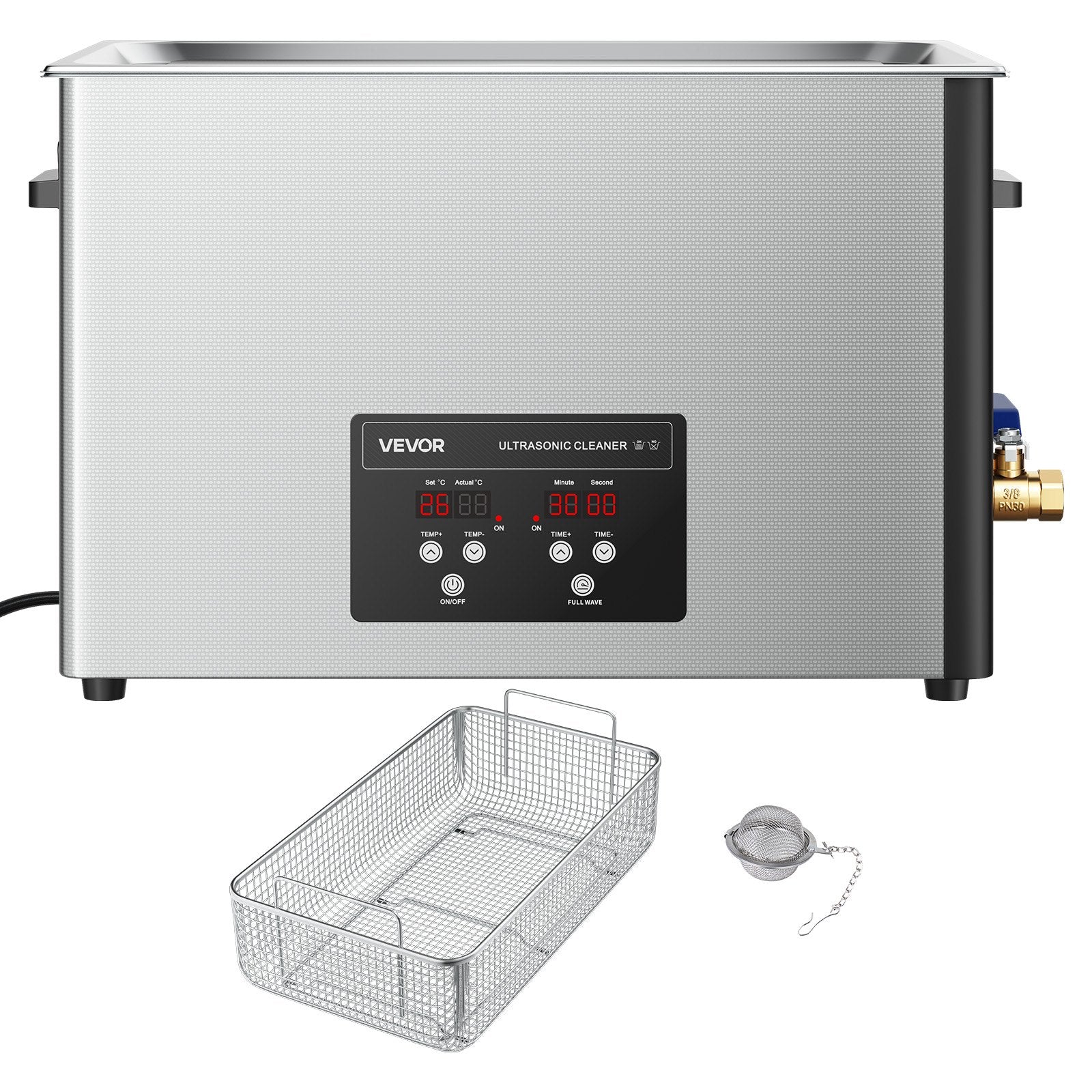 Jewellery Cleaners: VEVOR 30L Ultrasonic Cleaner, Professional Ultrasonic Cleaner Machine with Cleaning Basket & Digital Display, 480W Stainless Steel 40kHz Industrial Cleaning Machine for Parts, Carburetors, Instruments