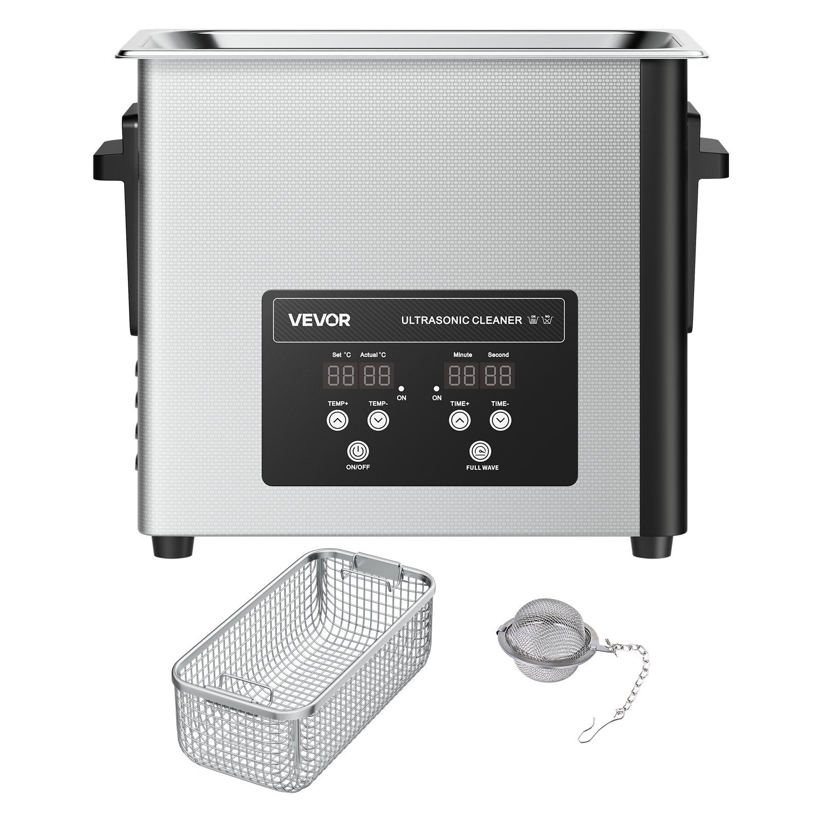 Jewellery Cleaners: VEVOR 6L Ultrasonic Cleaner, Professional Ultrasonic Cleaner Machine with Cleaning Basket & Digital Display, 120W Stainless Steel 40kHz Cleaning Machine for Watches, Razors, Jewelry, Coins and More