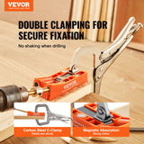 Power & Electrical Supplies: VEVOR Pocket Hole Jig, 56 Pcs Mini Jig Pocket Hole System with C-clamp, Step Drill, Wrench, Drill Stop Ring, Square Drive Bit, and Screws, for DIY Carpentry Projects