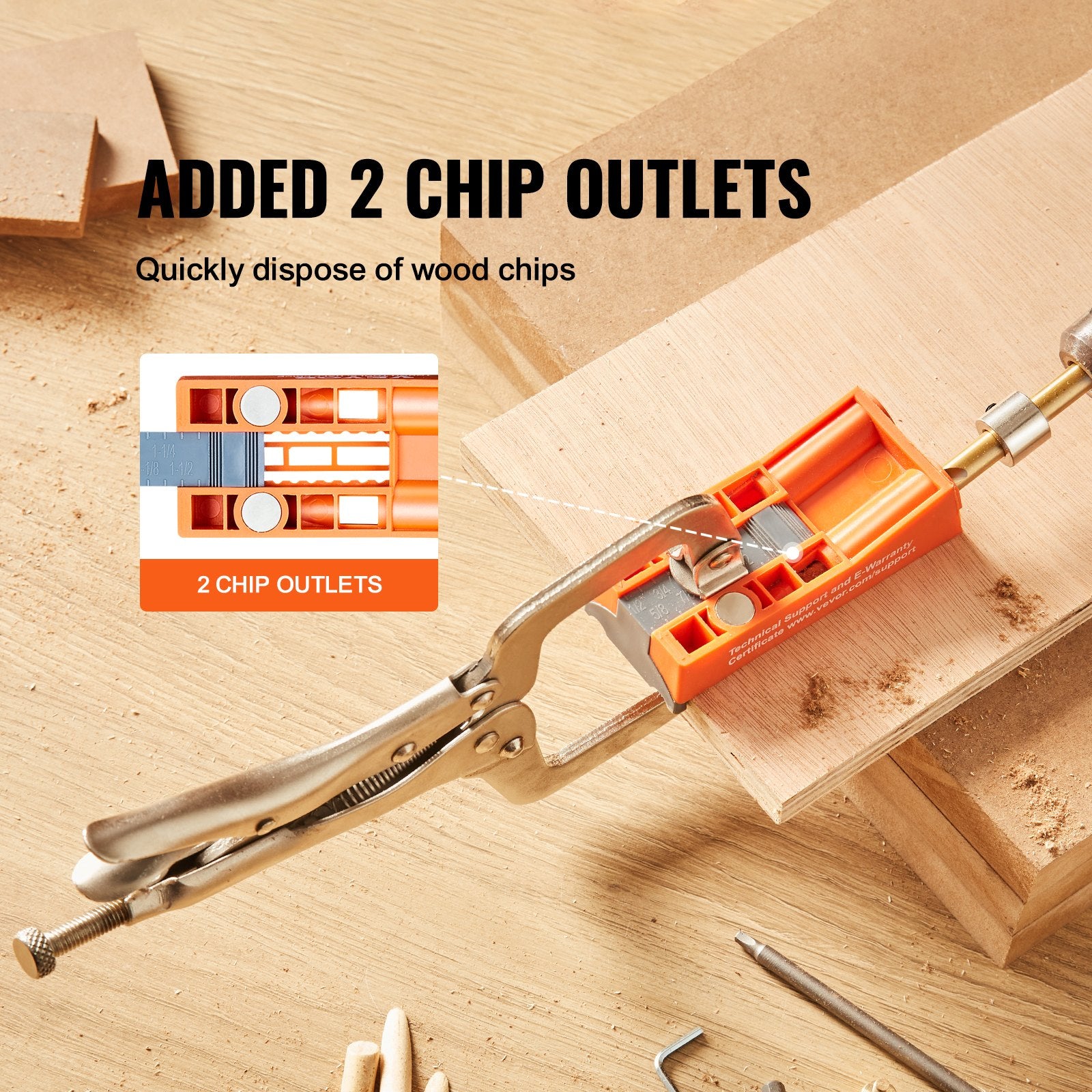 Power & Electrical Supplies: VEVOR Pocket Hole Jig, 56 Pcs Mini Jig Pocket Hole System with C-clamp, Step Drill, Wrench, Drill Stop Ring, Square Drive Bit, and Screws, for DIY Carpentry Projects