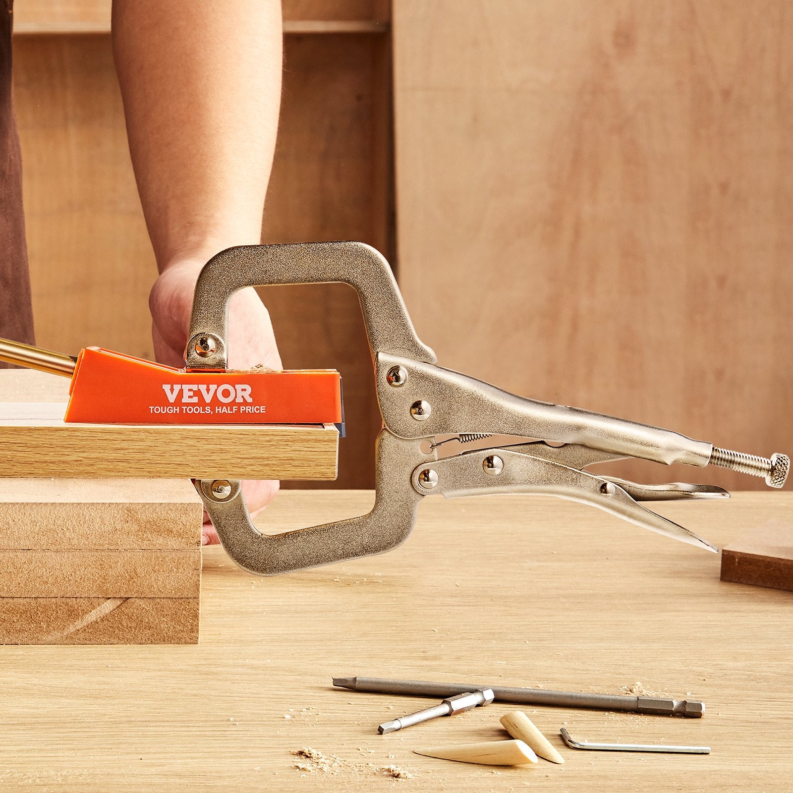 Power & Electrical Supplies: VEVOR Pocket Hole Jig, 56 Pcs Mini Jig Pocket Hole System with C-clamp, Step Drill, Wrench, Drill Stop Ring, Square Drive Bit, and Screws, for DIY Carpentry Projects