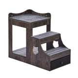 Cat Furniture: VEVOR Pet Bunk Bed with Stairs Dog/Cat Window Perch with Storage Indoor Gray