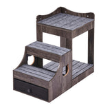 Cat Furniture: VEVOR Pet Bunk Bed with Stairs Dog/Cat Window Perch with Storage Indoor Gray