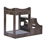 Cat Furniture: VEVOR Pet Bunk Bed with Stairs Dog/Cat Window Perch with Storage Indoor Gray
