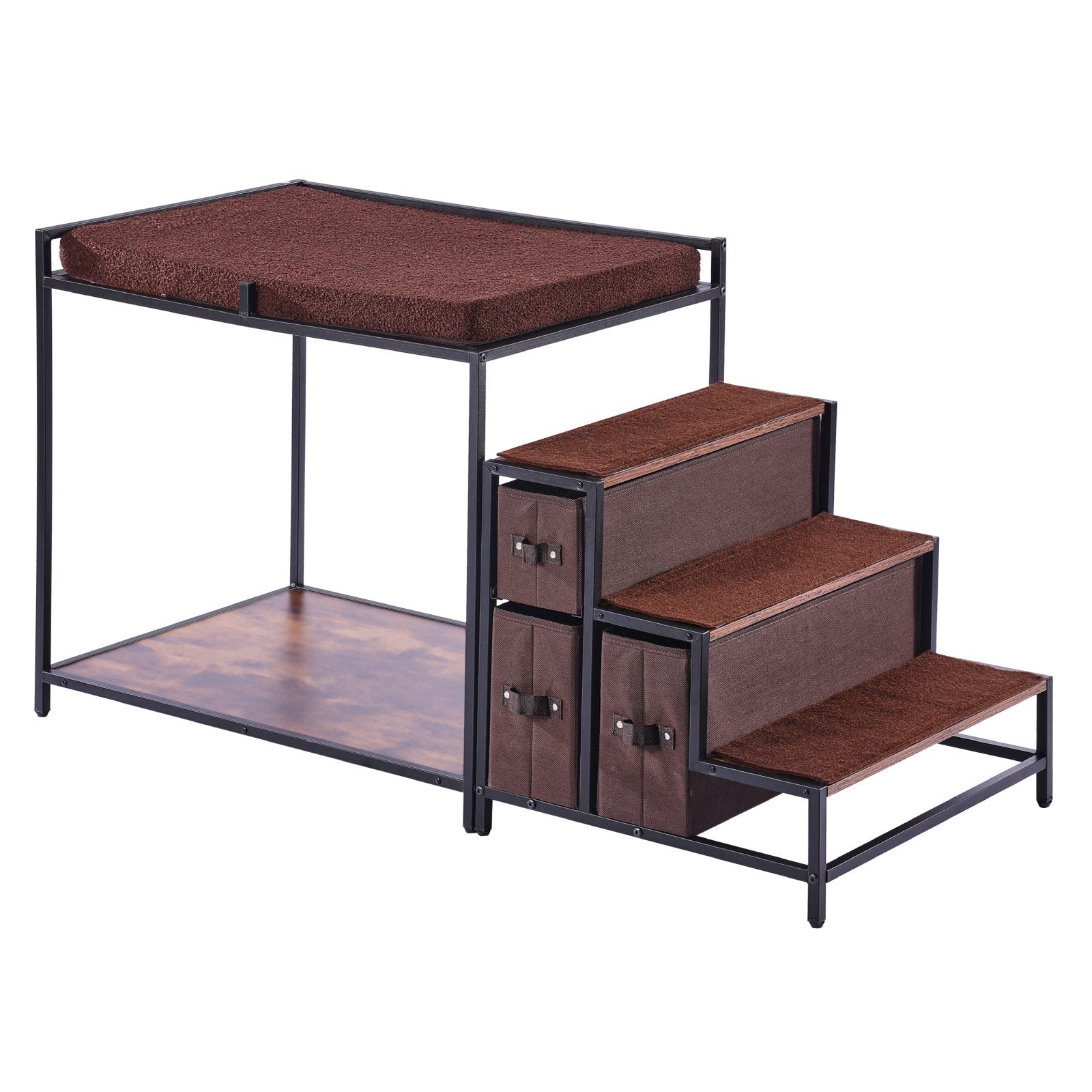 Dog Beds: VEVOR Pet Bunk Bed Dog/Cat Window Perch with Stairs Storage Medium Size