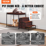 Dog Beds: VEVOR Pet Bunk Bed Dog/Cat Window Perch with Stairs Storage Medium Size