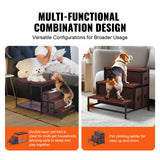Dog Beds: VEVOR Pet Bunk Bed Dog/Cat Window Perch with Stairs Storage Medium Size