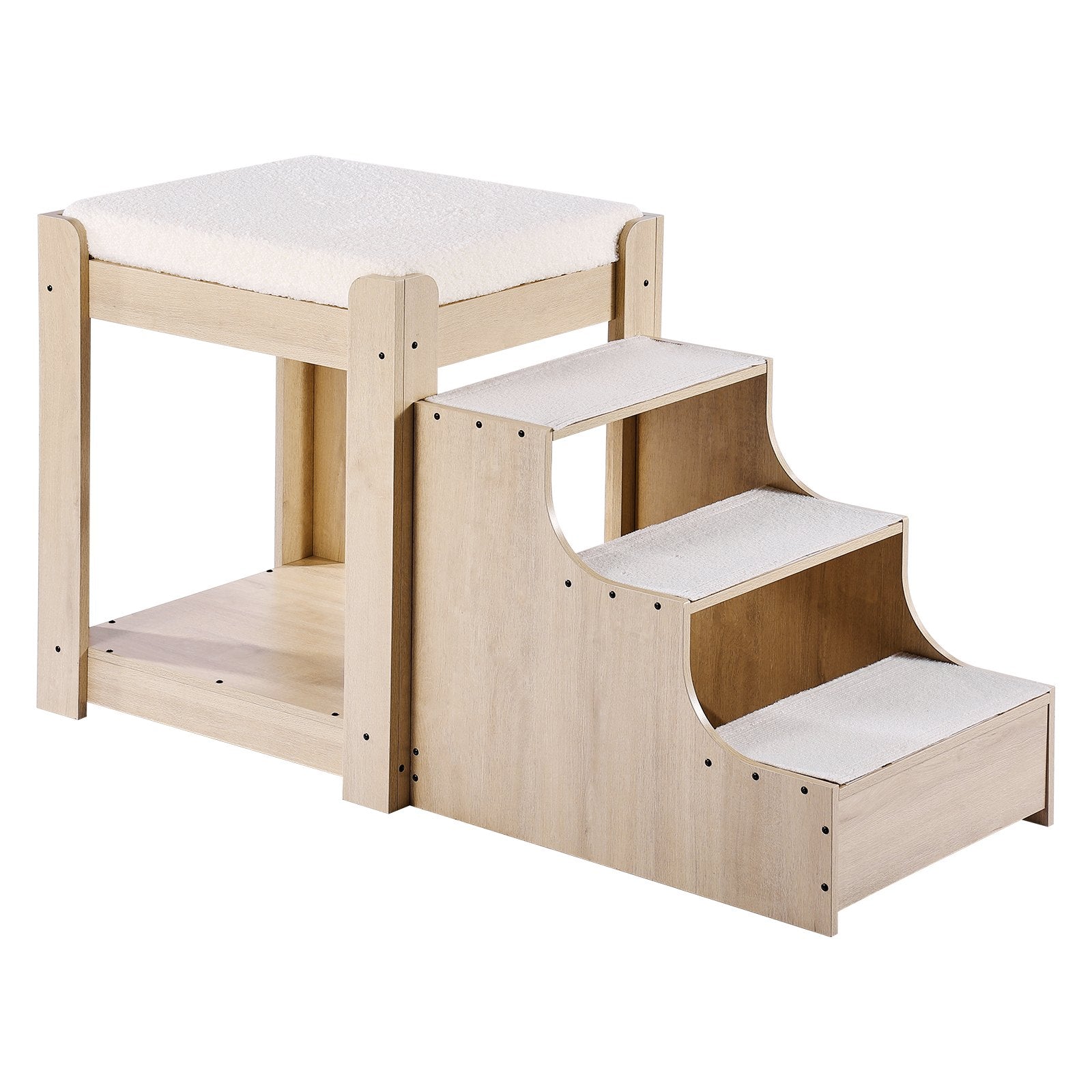 Cat Furniture: VEVOR Pet Bunk Bed with Stairs Dog/Cat Window Perch for Bedside Indoor Use