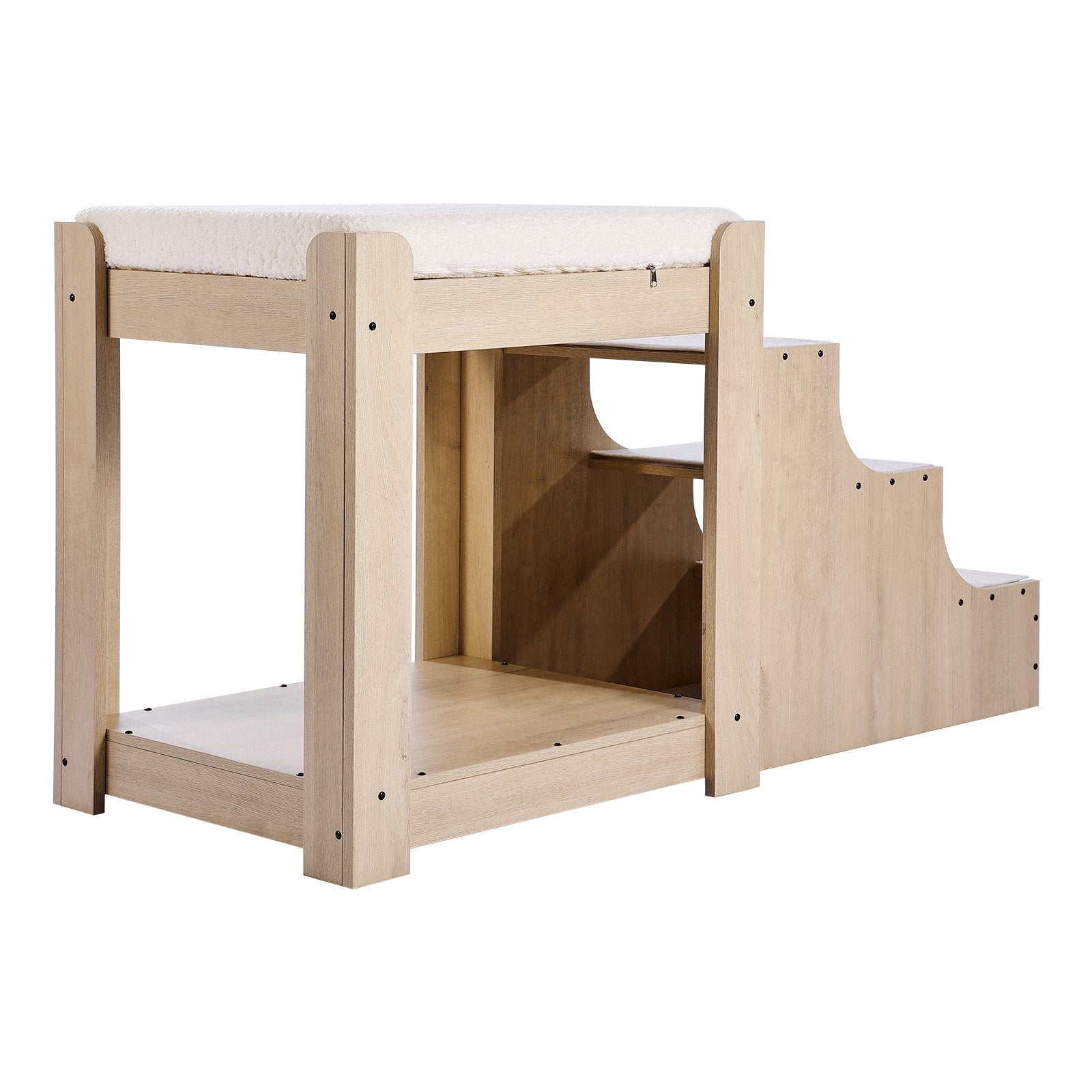 Cat Furniture: VEVOR Pet Bunk Bed with Stairs Dog/Cat Window Perch for Bedside Indoor Use
