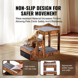 Cat Furniture: VEVOR Pet Bunk Bed with Stairs Dog/Cat Window Perch with Storage Indoor Brown