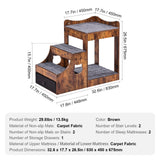 Cat Furniture: VEVOR Pet Bunk Bed with Stairs Dog/Cat Window Perch with Storage Indoor Brown