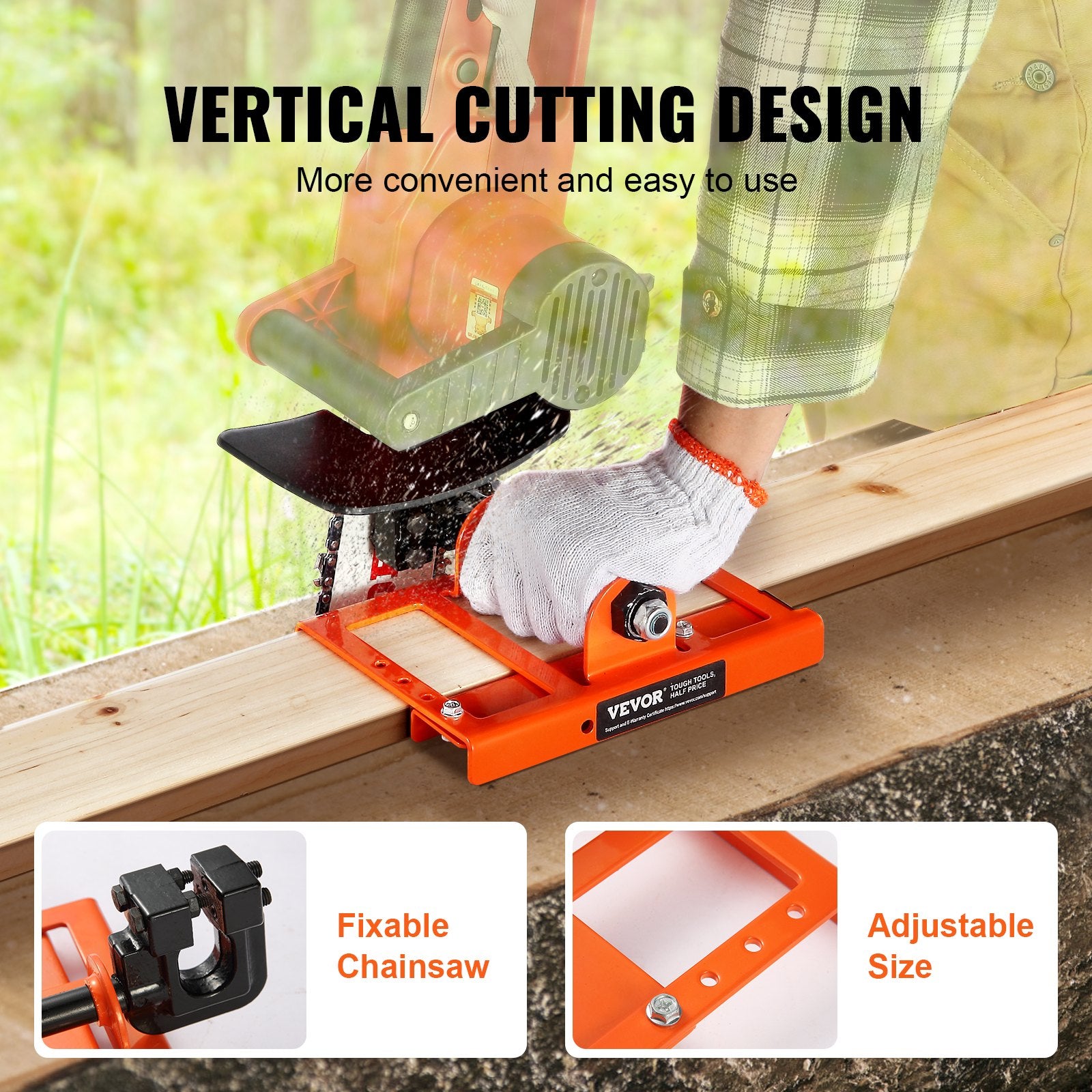 Chainsaws: VEVOR Chainsaw Mill, Vertical Lumber Cutting Guide with 5.1-15.2cm Cutting Width, Cast Iron Portable Timber Chainsaw Attachment, Lightweight Wood Timber Milling Attachment for Builders and Woodworkers