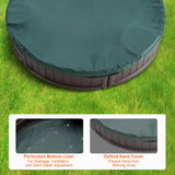 Outdoor Play Equipment: VEVOR Sandbox with Cover, 72 x 41.5 x 9.1 in Oval Sand Box, HDPE Sand Pit with 4 Corner Seating and Bottom Liner, Kids Sandbox for Outdoor Backyard, Beach, Park, Gift for Boys Girls Ages 3-12, Brown