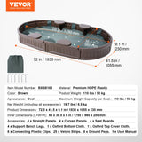 Outdoor Play Equipment: VEVOR Sandbox with Cover, 72 x 41.5 x 9.1 in Oval Sand Box, HDPE Sand Pit with 4 Corner Seating and Bottom Liner, Kids Sandbox for Outdoor Backyard, Beach, Park, Gift for Boys Girls Ages 3-12, Brown