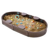 Outdoor Play Equipment: VEVOR Sandbox with Cover, 72 x 41.5 x 9.1 in Oval Sand Box, HDPE Sand Pit with 4 Corner Seating and Bottom Liner, Kids Sandbox for Outdoor Backyard, Beach, Park, Gift for Boys Girls Ages 3-12, Brown