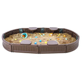 Outdoor Play Equipment: VEVOR Sandbox with Cover, 72 x 41.5 x 9.1 in Oval Sand Box, HDPE Sand Pit with 4 Corner Seating and Bottom Liner, Kids Sandbox for Outdoor Backyard, Beach, Park, Gift for Boys Girls Ages 3-12, Brown