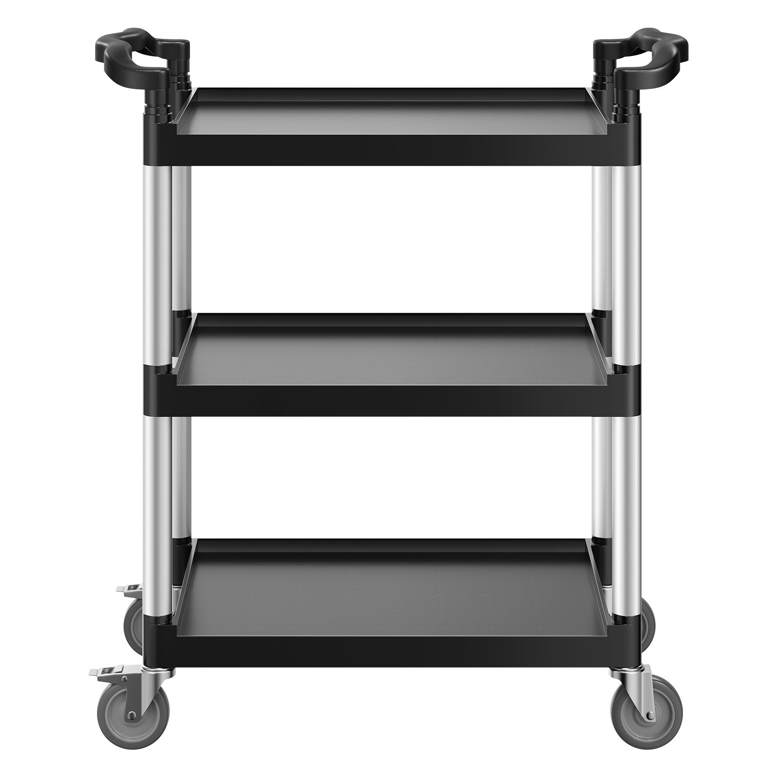 Cat Litter: VEVOR Utility Cart, 300 lbs Load Capacity, 3-tier Utility Plastic Cart with 360° Swivel Wheels (2 with Brakes), 24.4 x 16.1-inch Food Service Cart for Warehouse, Office, Home, Restaurant, Kitchen
