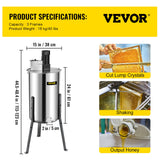 Farm Equipment: VEVOR 3/6 Frame Electric Honey Extractor Beekeeping Stainless Steel W/ 3 Legs