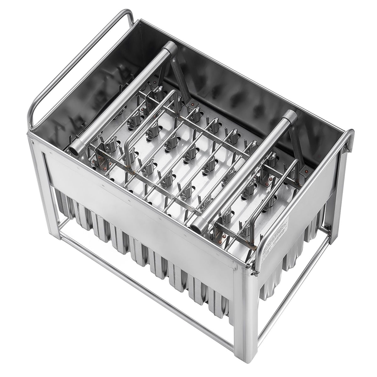 Commercial Popsicle Moulds, 40PCS Round-Head Ice Pop Moulds with Double Slot, Stainless Steel Ice Lolly Popsicle Moulds, Ice Cream Maker Mould Holder with 50PCS Popsicle Sticks & Bags
