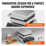 Speciality Appliances: VEVOR Commercial Waffle Maker, 4PCS Round Waffle Baker Machine,1750W Non-Stick Stainless Steel Belgian Waffle Iron with Temperature and Time Control, for Restaurant Bakery Snack Bar Family