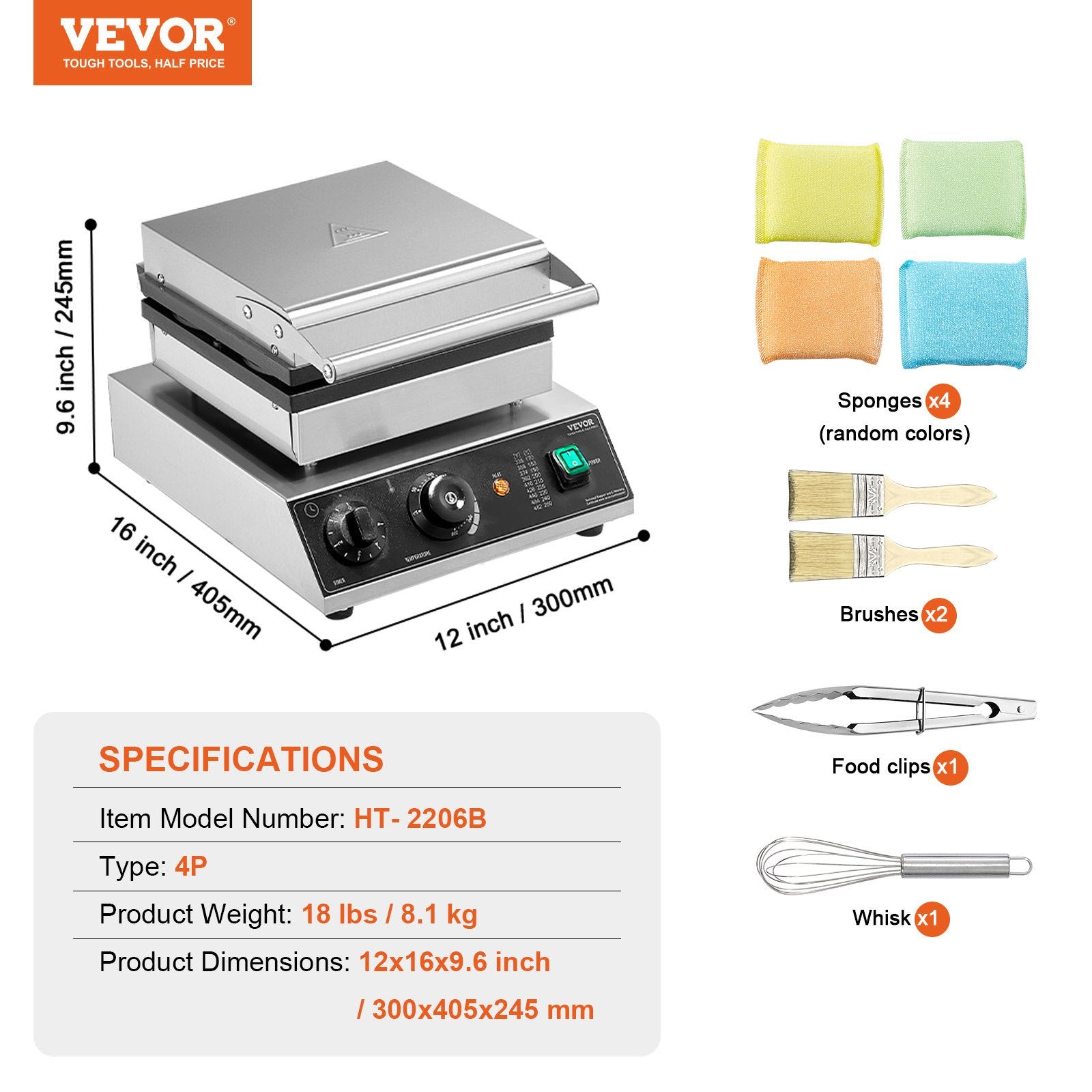 Commercial Waffle Maker, 4PCS Round Waffle Baker Machine,1750W Non-Stick Stainless Steel Belgian Waffle Iron with Temperature and Time Control, for Restaurant Bakery Snack Bar Family