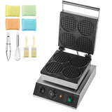 Speciality Appliances: VEVOR Commercial Waffle Maker, 4PCS Round Waffle Baker Machine,1750W Non-Stick Stainless Steel Belgian Waffle Iron with Temperature and Time Control, for Restaurant Bakery Snack Bar Family