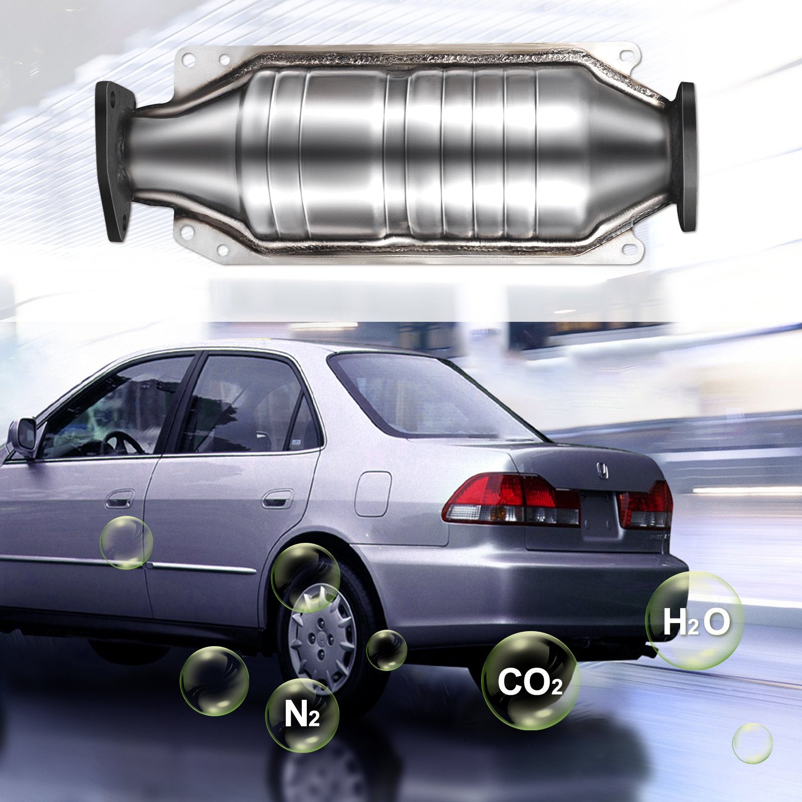 Fuel & Exhaust: VEVOR Catalytic Converter Compatible with 1998-2002 Honda Accord 2.3L, Direct-Fit High Flow Series Cat Converter, Stainless Steel Exhaust Converter Pipe with Flange Design & Gasket (OBD III Compliant)