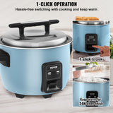 Rice Cookers & Steamers: VEVOR Commercial Rice Cooker, 50-Cup Rice Cooker, 10 Liter Large Rice Cooker and Warmer with Nonstick Inner Pot, Fast Cooking and 24-Hour Keep Warm, with Rice Cup and Paddle, for Restaurant