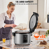 Rice Cookers & Steamers: VEVOR Commercial Rice Cooker 60-Cup Non-Stick Pot 13L 12H Keep Warm Restaurant
