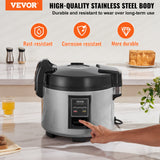 Rice Cookers & Steamers: VEVOR Commercial Rice Cooker, 70-Cup Rice Cooker, 15 Liter Large Rice Cooker and Warmer with Nonstick Inner Pot, Fast Cooking and 12-Hour Keep Warm, with Rice Cup and Paddle, for Restaurant