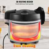 Rice Cookers & Steamers: VEVOR Commercial Rice Cooker, 70-Cup Rice Cooker, 15 Liter Large Rice Cooker and Warmer with Nonstick Inner Pot, Fast Cooking and 12-Hour Keep Warm, with Rice Cup and Paddle, for Restaurant