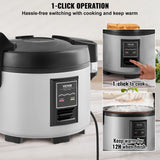 Rice Cookers & Steamers: VEVOR Commercial Rice Cooker, 70-Cup Rice Cooker, 15 Liter Large Rice Cooker and Warmer with Nonstick Inner Pot, Fast Cooking and 12-Hour Keep Warm, with Rice Cup and Paddle, for Restaurant
