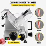 Speciality Appliances: VEVOR Commercial Meat Slicer, 200W Electric Deli Food Slicer, 350-400RPM Meat Slicer with 8" Carbon Steel Blade, 0 - 0.47 inch Adjustable Thickness Electric Meat Slicer for Home and Commercial Use