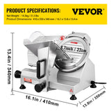 Speciality Appliances: VEVOR Commercial Meat Slicer, 200W Electric Deli Food Slicer, 350-400RPM Meat Slicer with 8" Carbon Steel Blade, 0 - 0.47 inch Adjustable Thickness Electric Meat Slicer for Home and Commercial Use