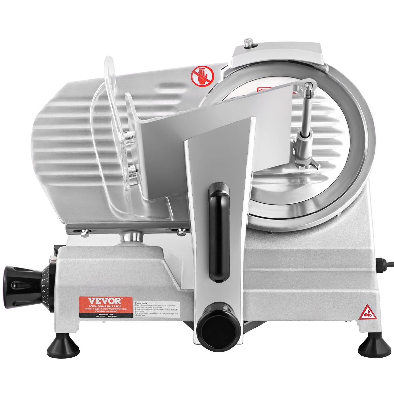 Commercial Meat Slicer, 200W Electric Deli Food Slicer, 350-400RPM Meat Slicer with 8" Carbon Steel Blade, 0 - 0.47 inch Adjustable Thickness Electric Meat Slicer for Home and Commercial Use