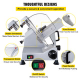 Speciality Appliances: VEVOR Commercial Meat Slicer, 320W Electric Deli Food Slicer, 12 inch Carbon Steel Blade Electric Food Slicer, 350-400RPM Meat Slicer, 0-0.6 inch Adjustable Thickness for Meat, Cheese, Veggies, Ham