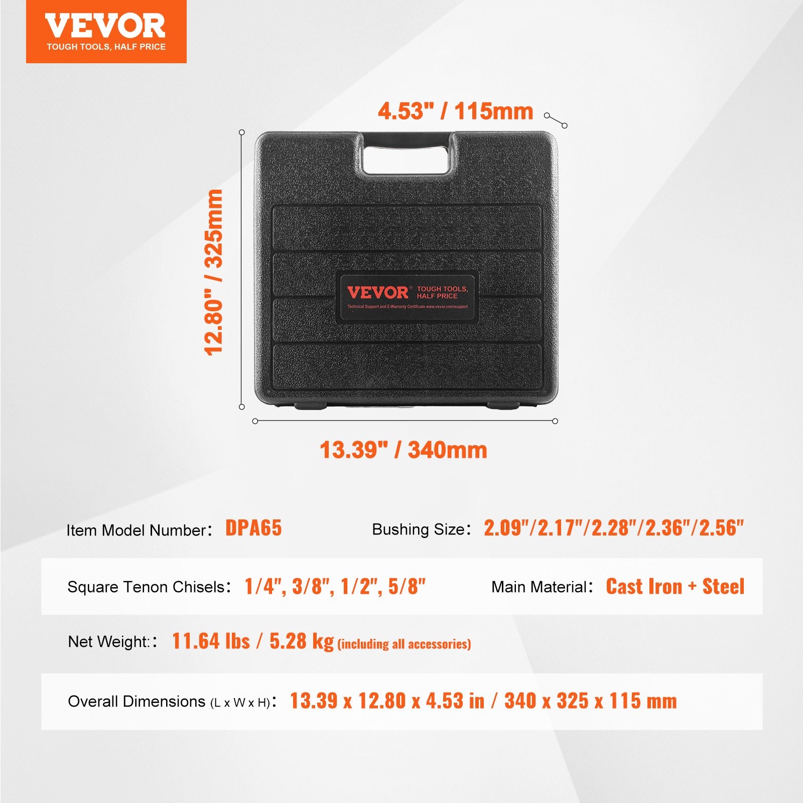 Drill & Screwdriver Accessories: VEVOR Mortising Attachment for Drill Press, 4 Model Drills Square Hole Chisel Set, Bench Drill Locator Set Mortise and Tenon Tools with 5 Bushings, for Woodworking Mortising Tenoning Drilling Machine