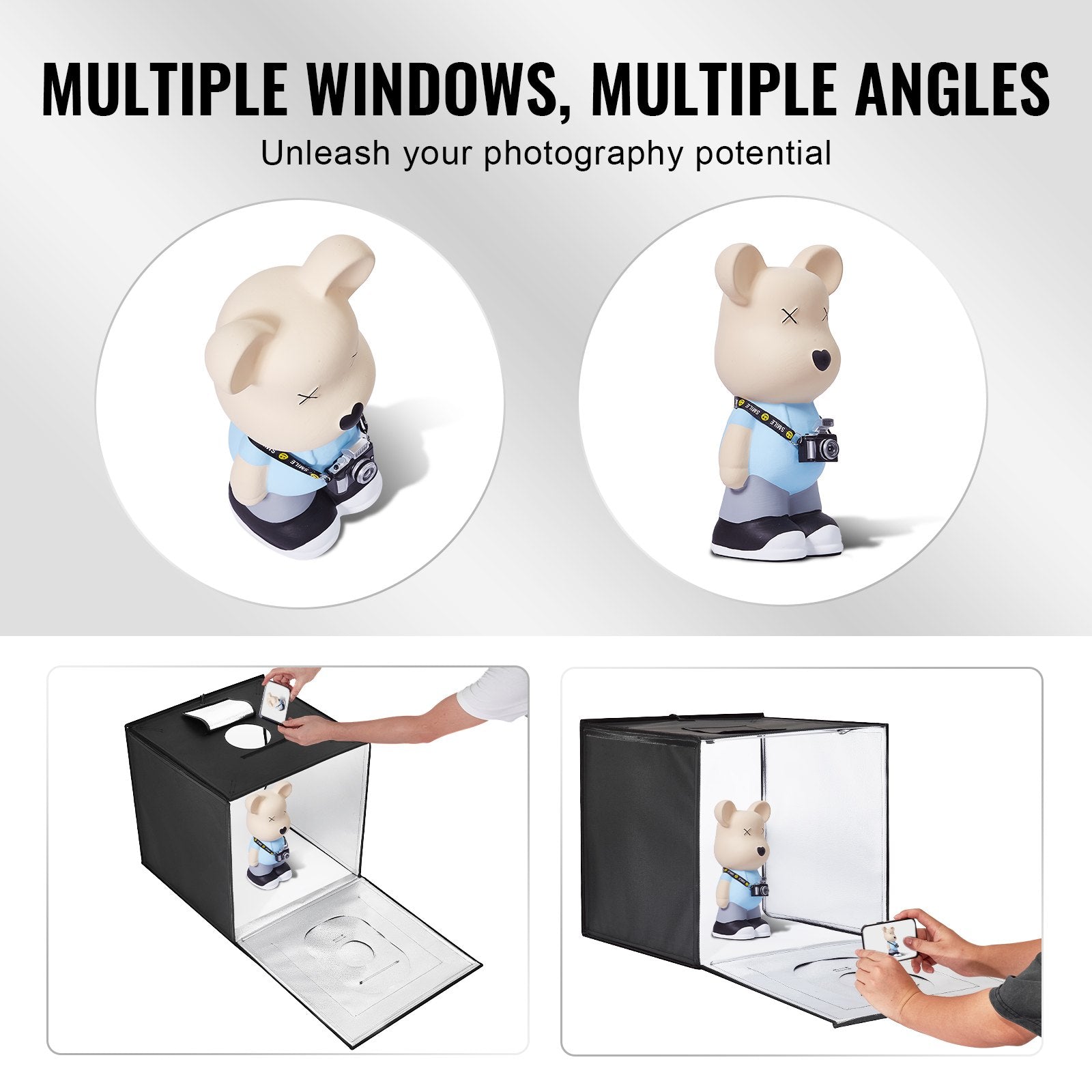 Automotive Repair & Speciality Tools: VEVOR Photo Studio Light Box 3000-5600K Adjustable 3 Color Temperatures, 50.5 x 48.5 x 49.5 cm